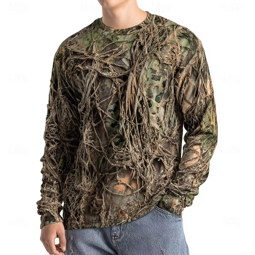 Mens Fashion Casual - Men's Camo Animal Print Long Sleeve,3D