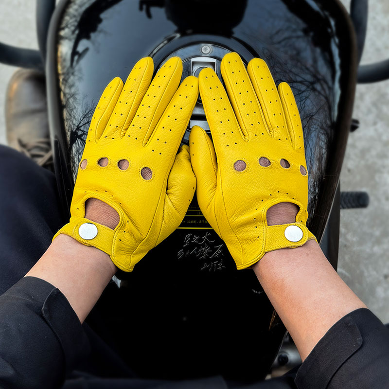 Driving Gloves Leather - Genuine Leather Gloves for Men, Spring