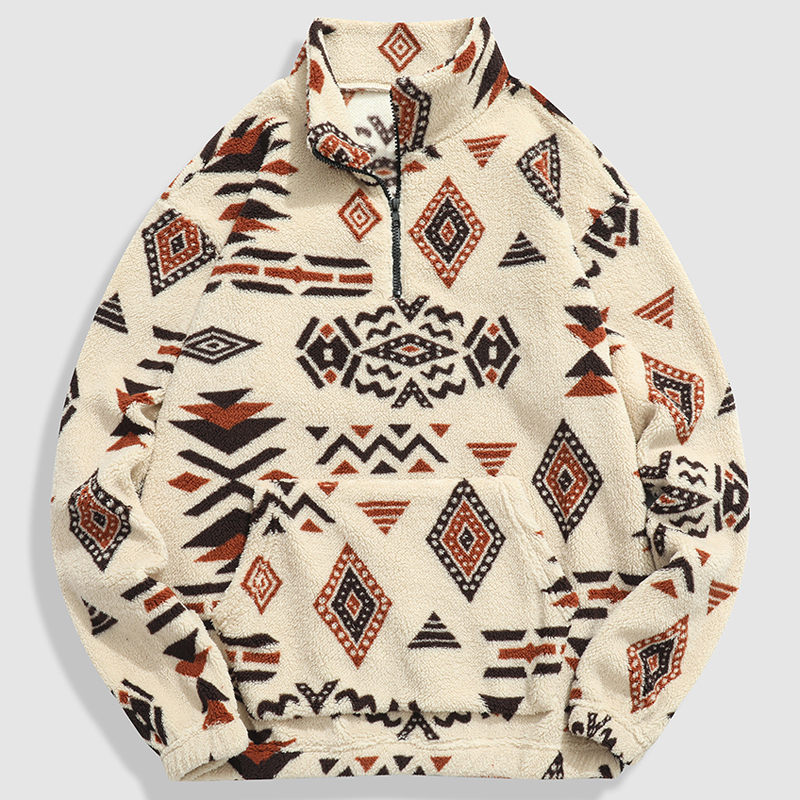 Varsity Jacket Letterman - Men's fleece jacket,half-zipper,stand collar cardigan sweater,autumn