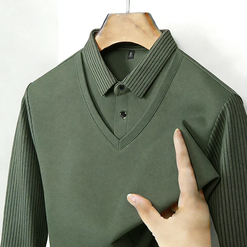 Mens Fashion Casual - Men's Fake Two Piece Shirt Collar