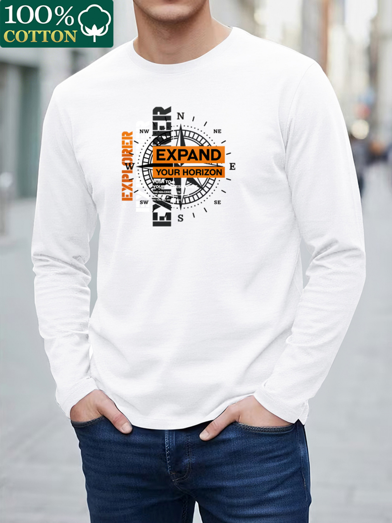 Mens Fashion Casual - 100% pure cotton men's long sleeved