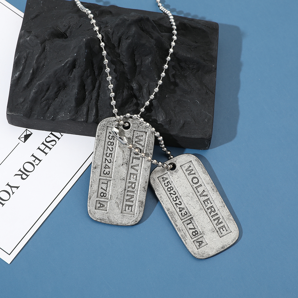 Men'S Fashion Model - X-Men Wolverine Military Card Necklace -
