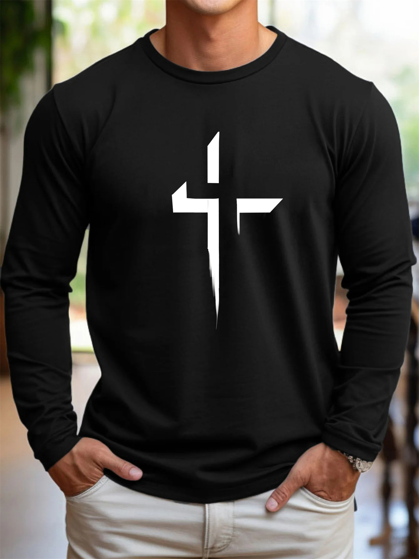 Mens Fashion Casual - 100% pure cotton men's long sleeved