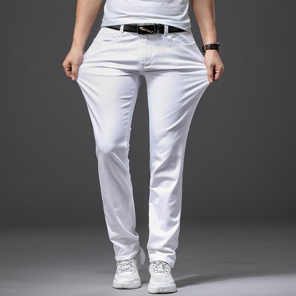Men White Jeans Elasticity Str - Men'S Fashion For 60 Year Old 리뷰 및 가격