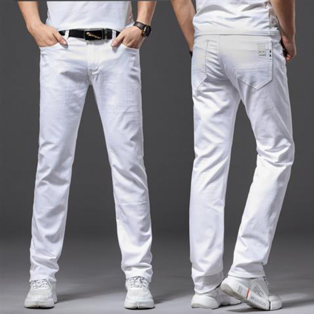 Men White Jeans Elasticity Str - Men'S Fashion For 60 Year Old 리뷰 및 가격