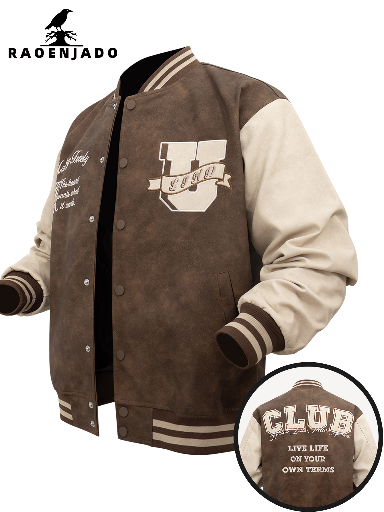 Men's Faux Leather Jackets Vin - Varsity Jacket Letterman 리뷰 및 가격