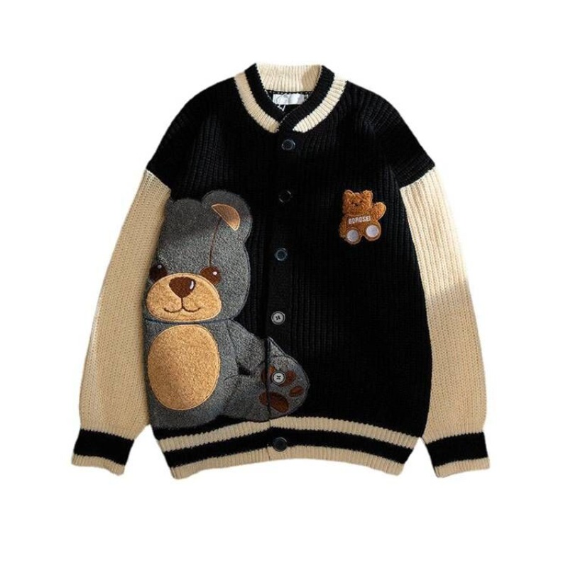 Womens Cute Bear Graphic Embro - Varsity Jacket Letterman 리뷰 및 가격