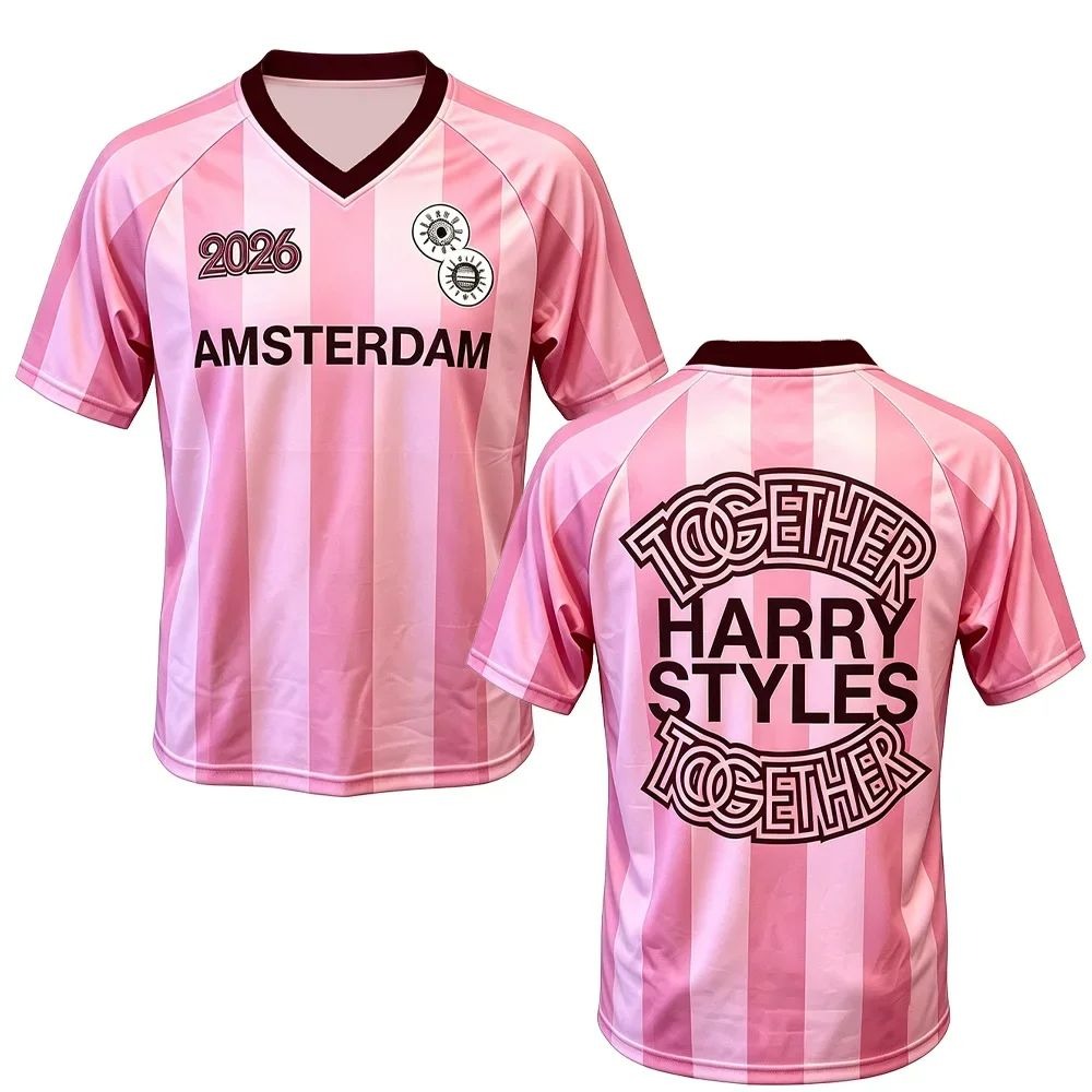Pink Soccer T-Shirt Harry Styl - Men'S Fashion Pink Shirt 리뷰 및 가격