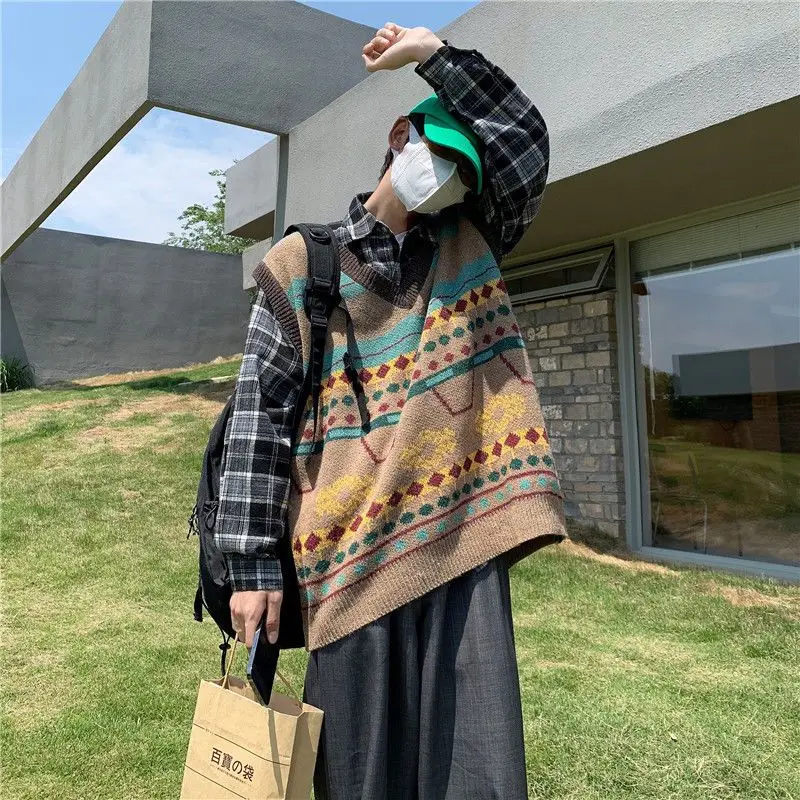 Waistcoat Korean Fashion Knit  - Men'S Fashion Reviews 리뷰 및 가격