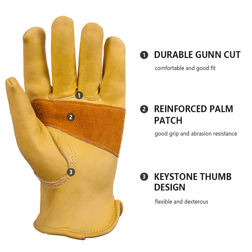1 Pair Cowhide Heavy Duty Secu - Driving Gloves Leather 리뷰 및 가격