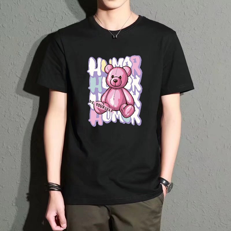 Men's Black Round-Neck Short-S - Men'S Fashion Pink Shirt 리뷰 및 가격