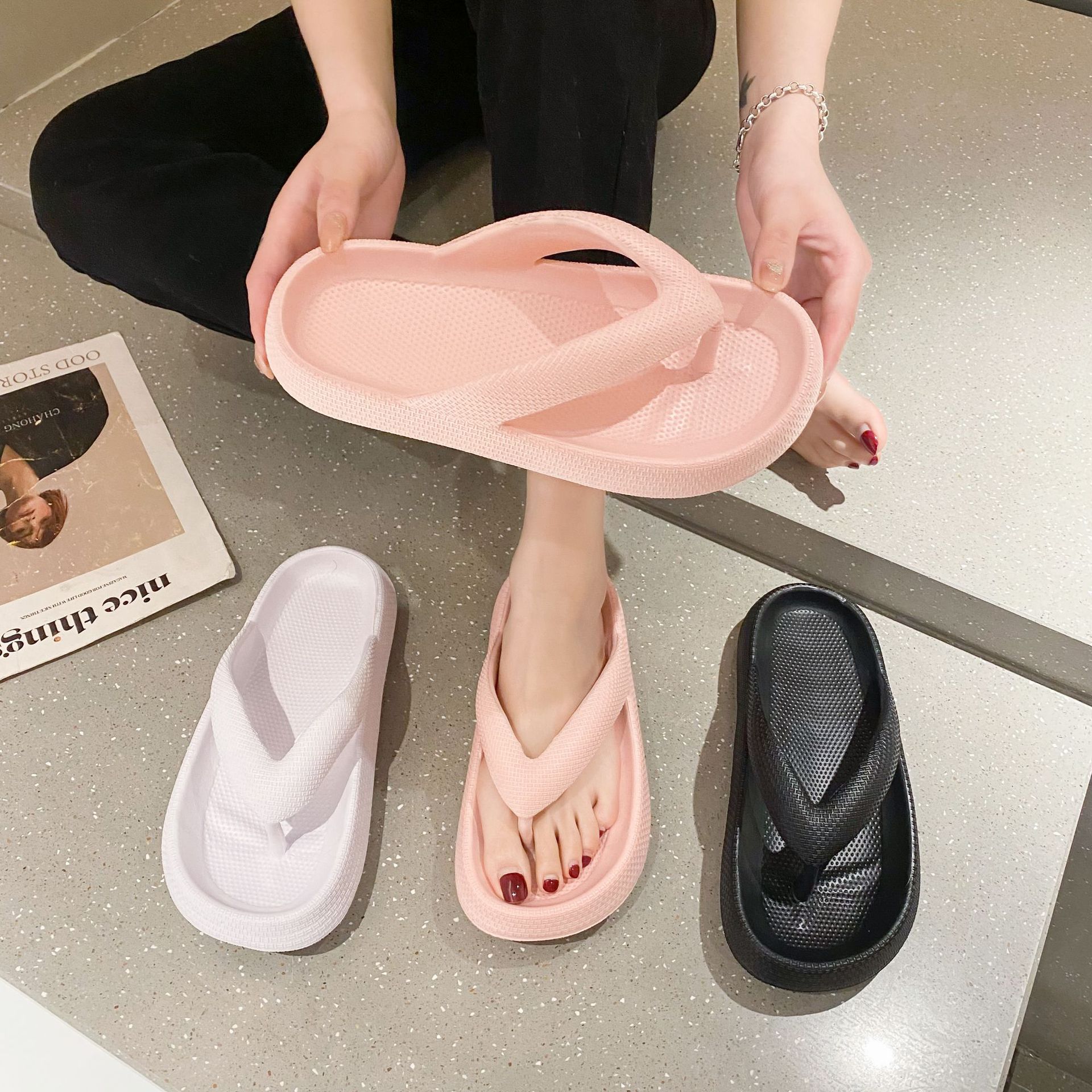 Women's Flip Flops Flat Platfo - Men'S Fashion Houses 리뷰 및 가격