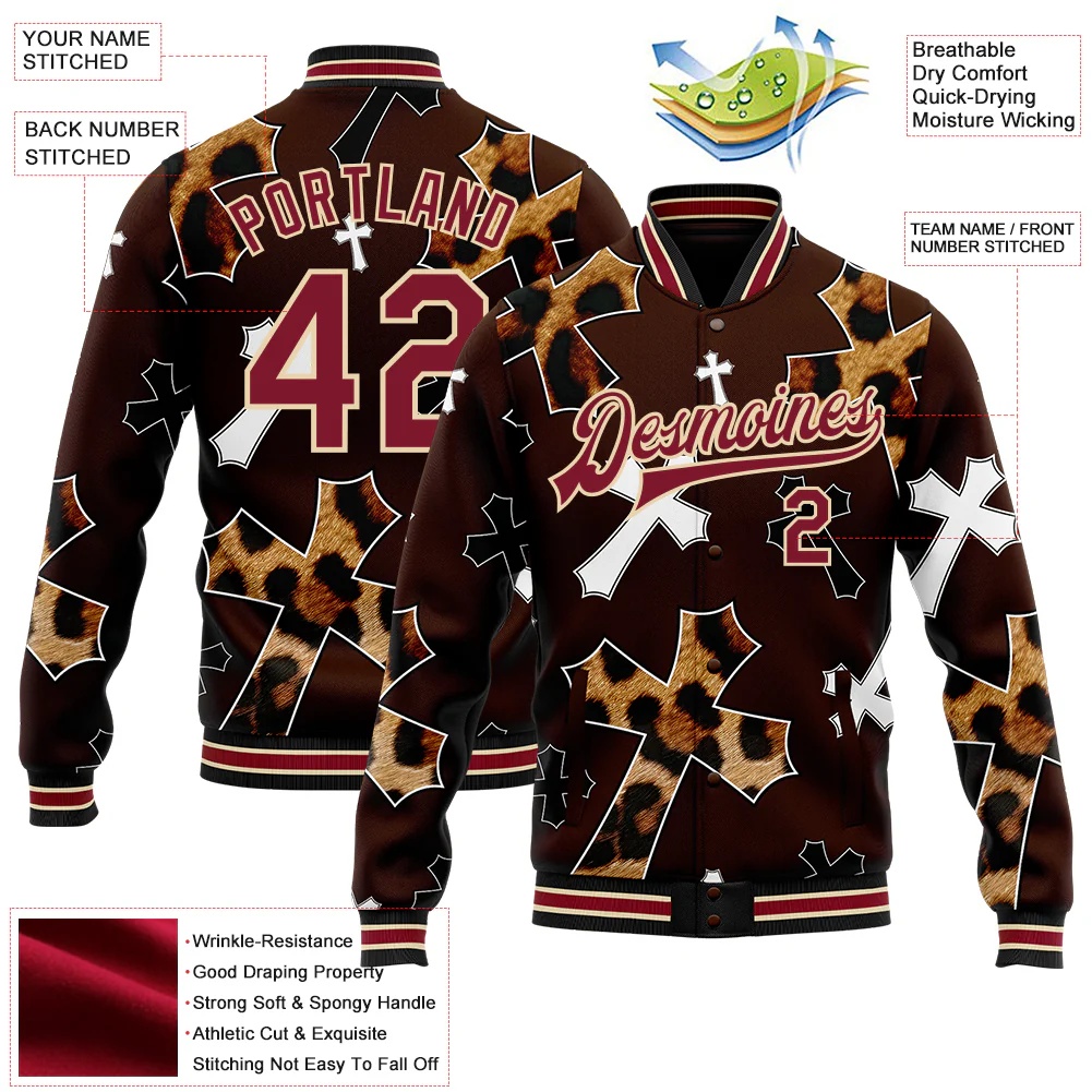 Custom Brown Crimson City Blac - Varsity Jacket Letterman 리뷰 및 가격