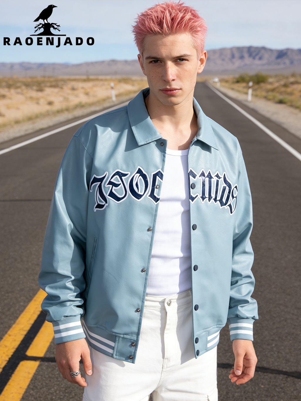 Men's Racing Faux Leather Jack - Varsity Jacket Letterman 리뷰 및 가격