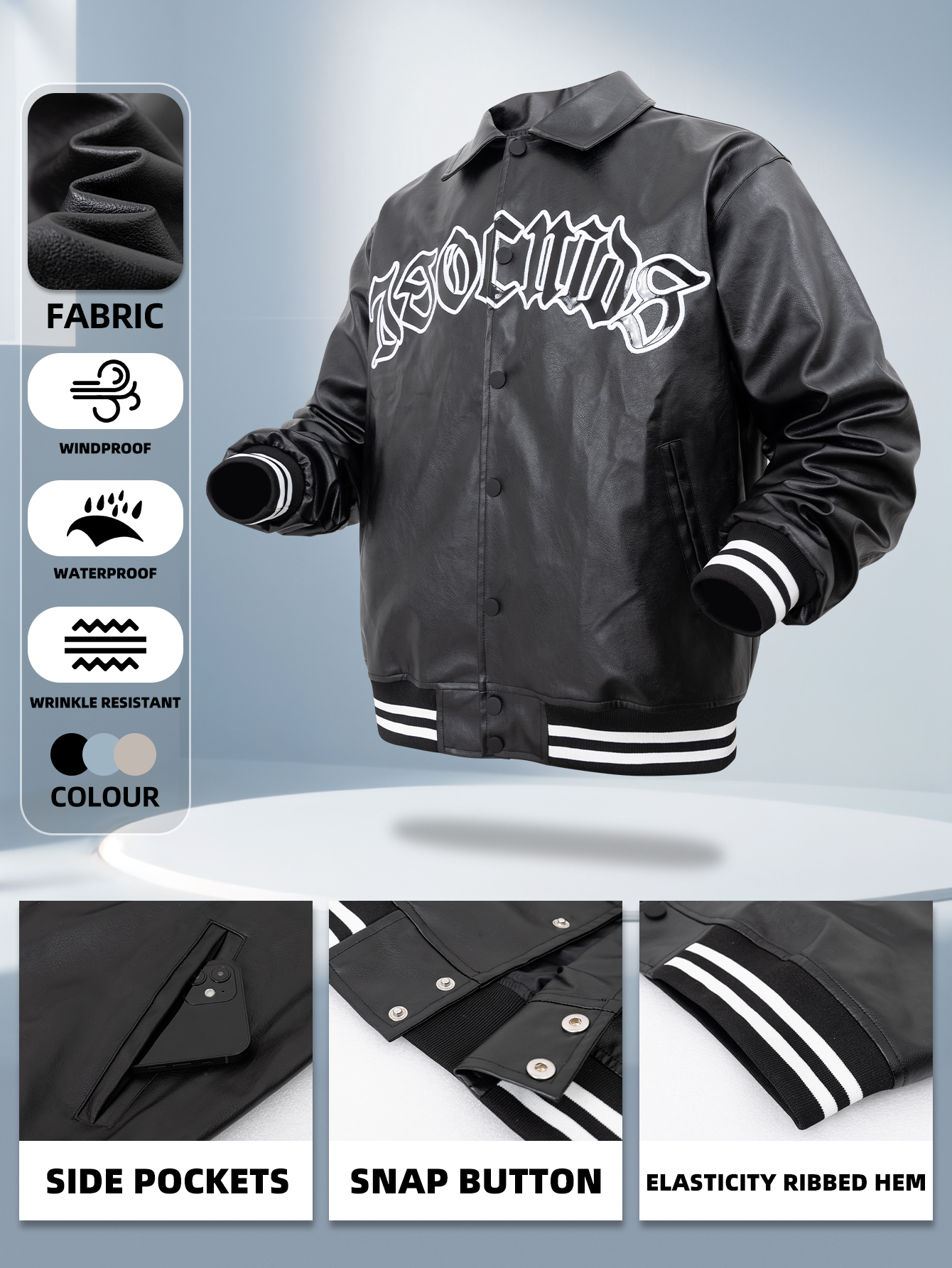 Men's Racing Faux Leather Jack - Varsity Jacket Letterman 리뷰 및 가격
