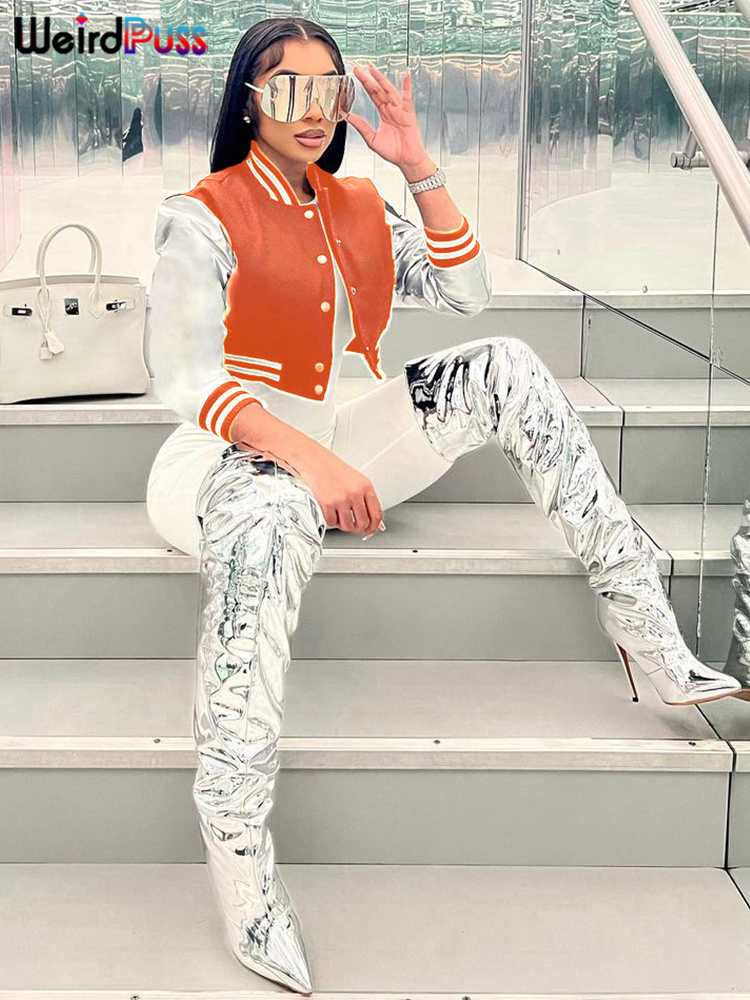 Weird Puss Fluffy Letter Short - Varsity Jacket Letterman 리뷰 및 가격