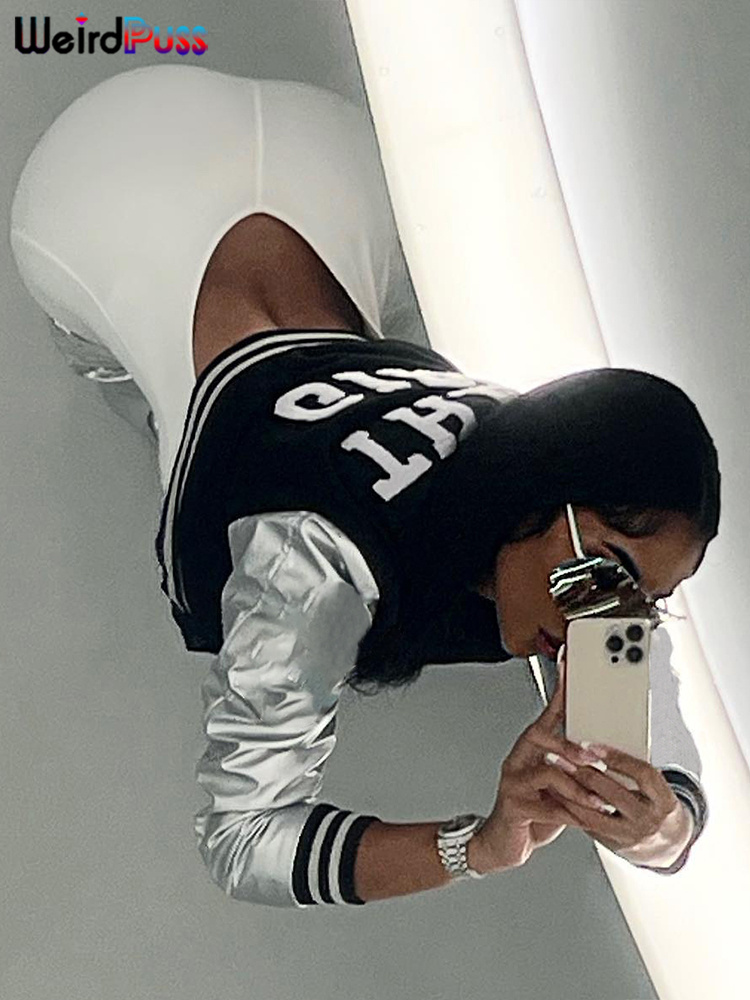 Weird Puss Fluffy Letter Short - Varsity Jacket Letterman 리뷰 및 가격