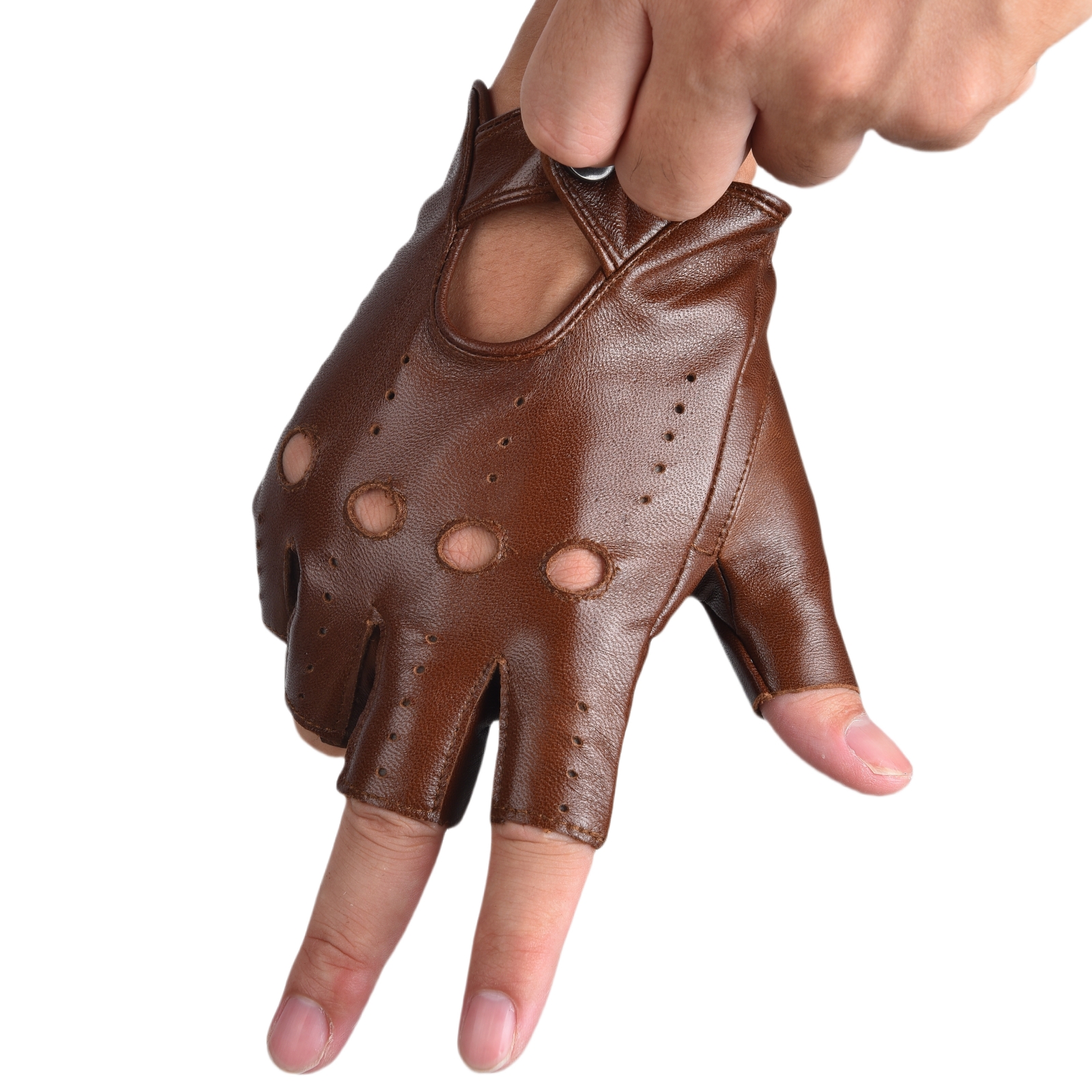 Mens Fingerless Half Finger Le - Driving Gloves Leather 리뷰 및 가격