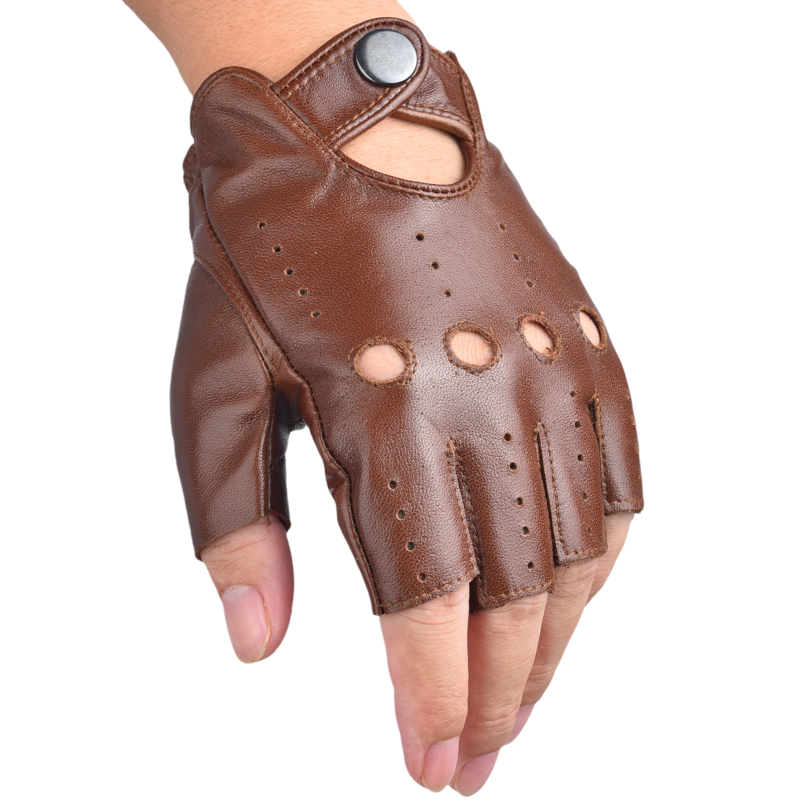Mens Fingerless Half Finger Le - Driving Gloves Leather 리뷰 및 가격