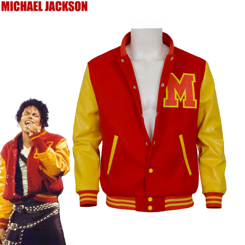 Men's Michael Jackson Cosplay  - Varsity Jacket Letterman 리뷰 및 가격