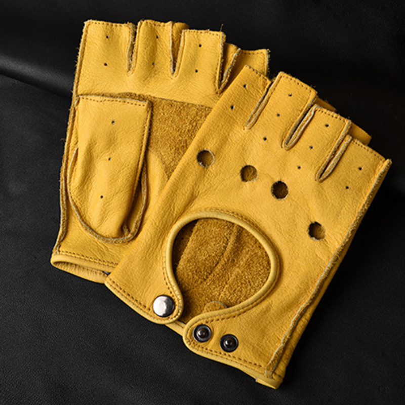 Leather Gloves Men's Half Fing - Driving Gloves Leather 리뷰 및 가격