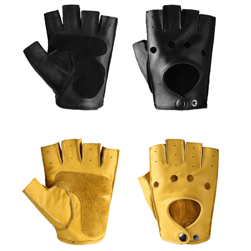 Leather Gloves Men's Half Fing - Driving Gloves Leather 리뷰 및 가격