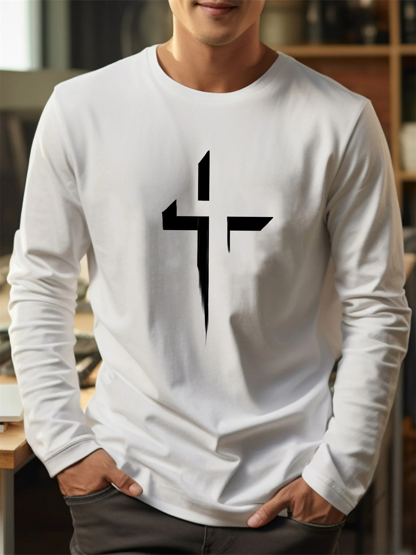 100% pure cotton men's long sl - Mens Fashion Casual 리뷰 및 가격
