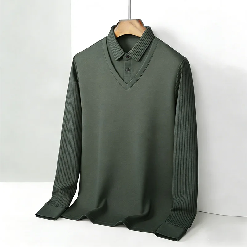 Men's Fake Two Piece Shirt Col - Mens Fashion Casual 리뷰 및 가격