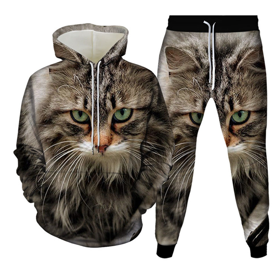 Autumn Funny Animal Cat 3D Pri - Men'S Fashion Clothing 리뷰 및 가격