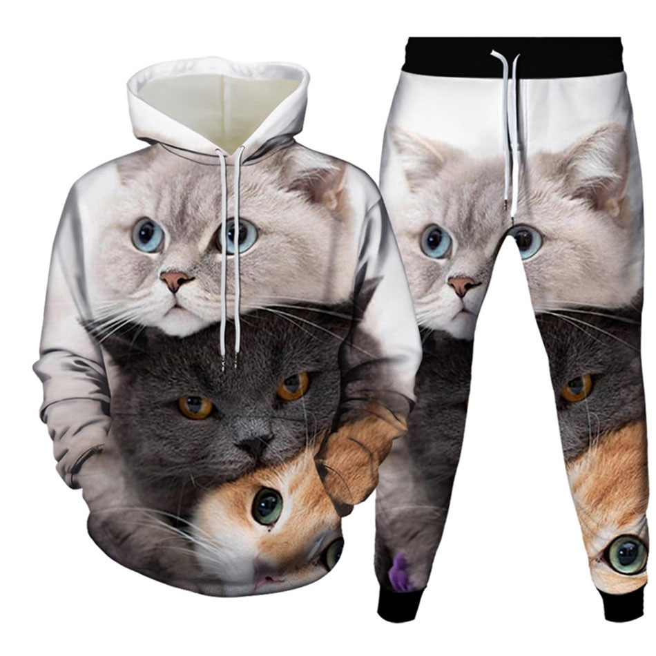 Autumn Funny Animal Cat 3D Pri - Men'S Fashion Clothing 리뷰 및 가격