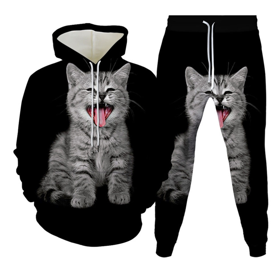 Autumn Funny Animal Cat 3D Pri - Men'S Fashion Clothing 리뷰 및 가격