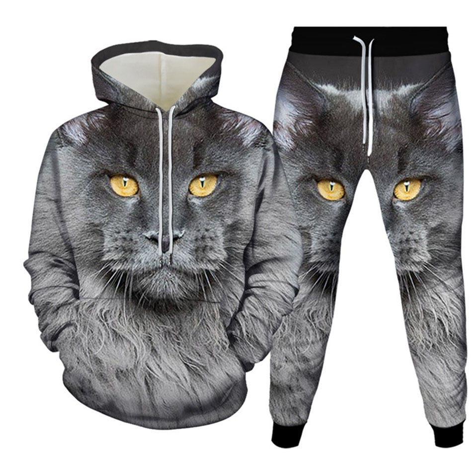 Autumn Funny Animal Cat 3D Pri - Men'S Fashion Clothing 리뷰 및 가격