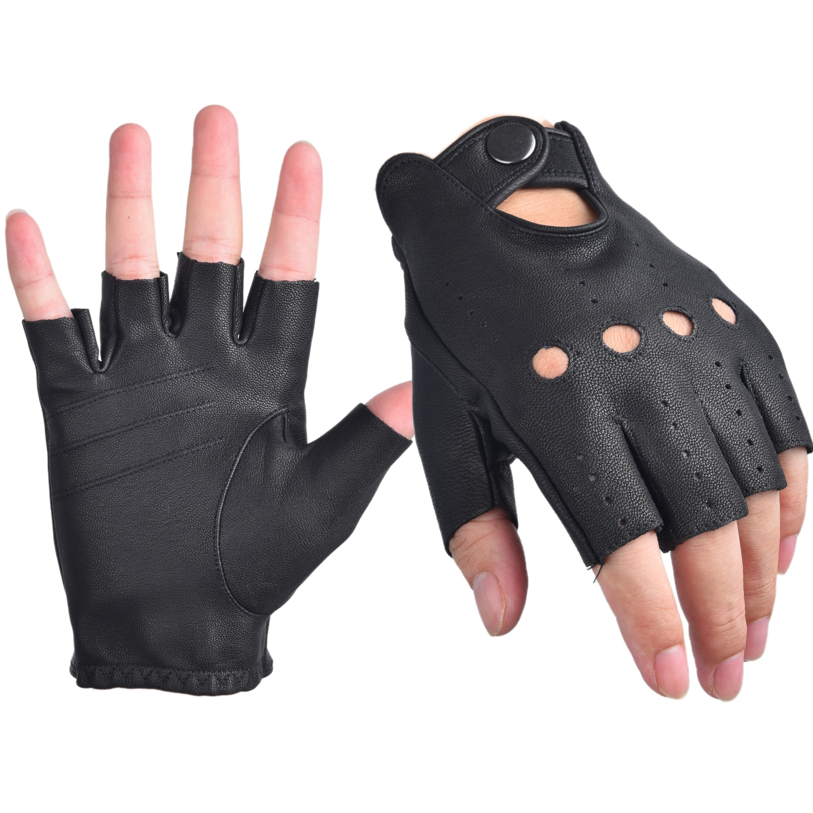 Mens Fingerless Gloves Half Fi - Driving Gloves Leather 리뷰 및 가격